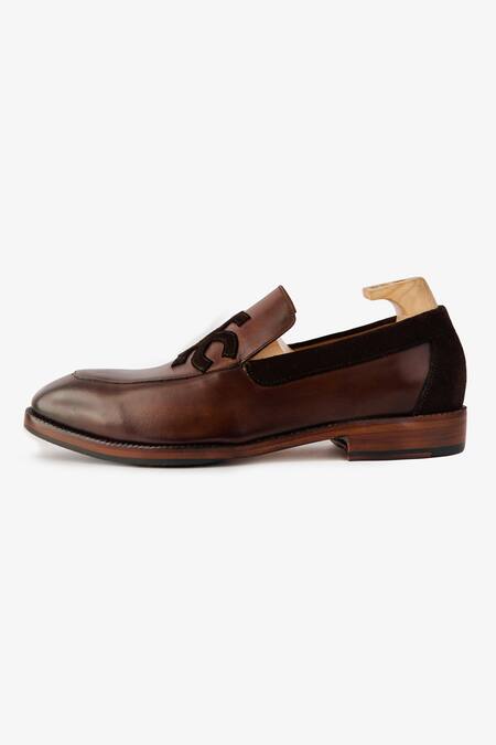 Whitemuds_Brown Regent Slip Ons _Online_at_Aza_Fashions