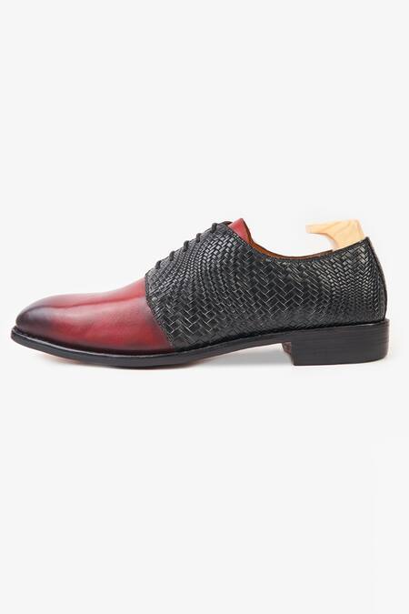 Buy_Whitemuds_Burgundy Crosby Black Derby Shoes _Online_at_Aza_Fashions