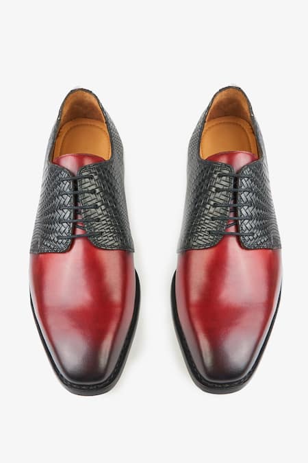 Whitemuds Crosby Burgundy Black Derby Shoes 