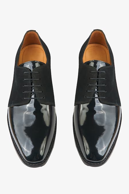Whitemuds Crosby Patent Suede Derby Shoes 