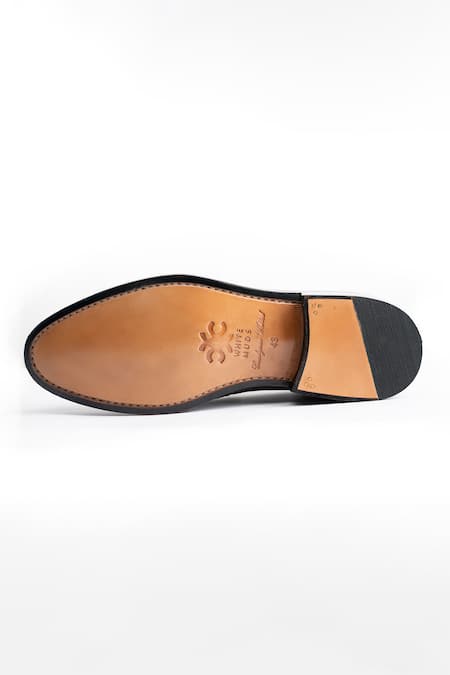 Buy_Whitemuds_Black Milled Slip On Shoes _Online_at_Aza_Fashions