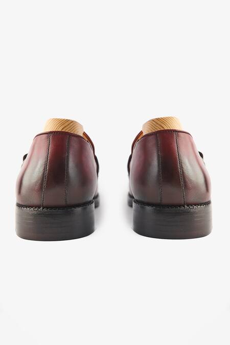 Shop_Whitemuds_Burgundy Buckles Chatham Slip Ons _Online_at_Aza_Fashions
