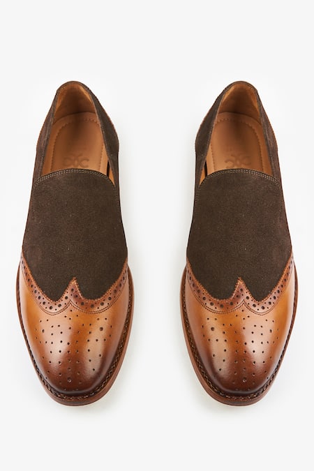 Whitemuds Brown Suede Slip On Shoes 