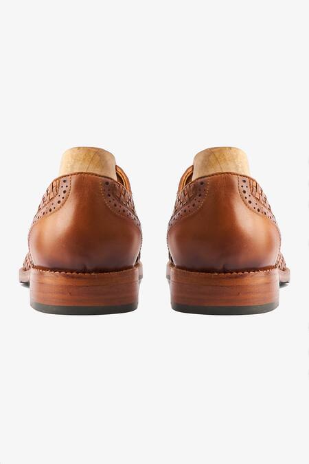 Shop_Whitemuds_Tan Cashel Woven Oxfords _Online_at_Aza_Fashions
