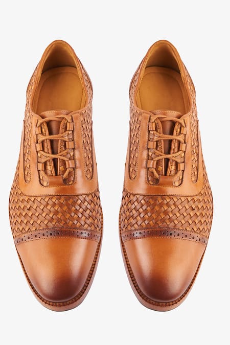 Whitemuds Cashel Tan Woven Oxfords 
