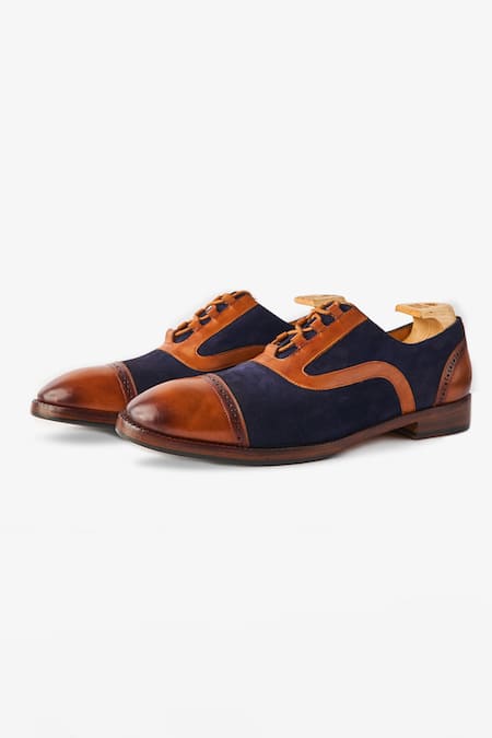 Whitemuds Blue Cashel Suede Oxfords 