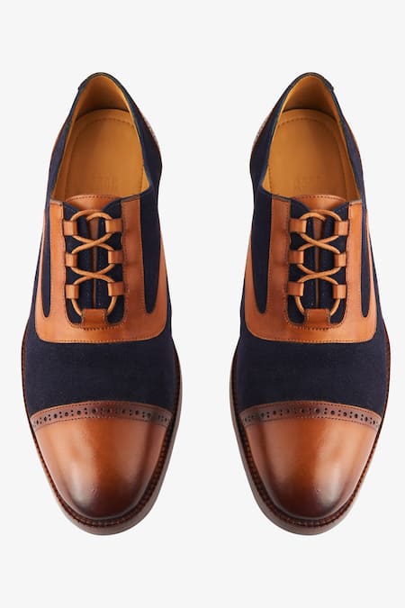 Whitemuds Cashel Blue Suede Oxfords 