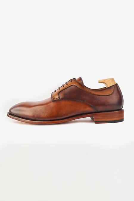 Whitemuds_Tan Dover Brown Derby Shoes _Online_at_Aza_Fashions