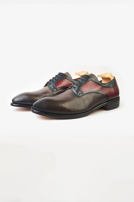 Whitemuds Brown Dover Gray Burgundy Derby Shoes 
