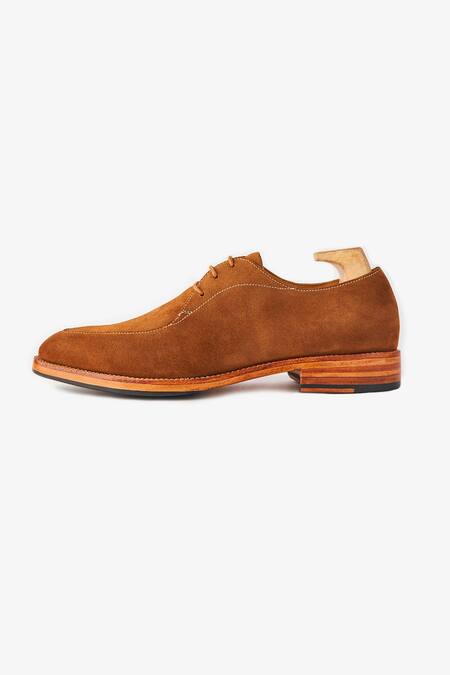 Buy Whitemuds Tan Duke Suede Derby Shoes Online at Aza Fashions Buy_Whitemuds_Tan Duke Suede Derby Shoes _Online_at_Aza_Fashions