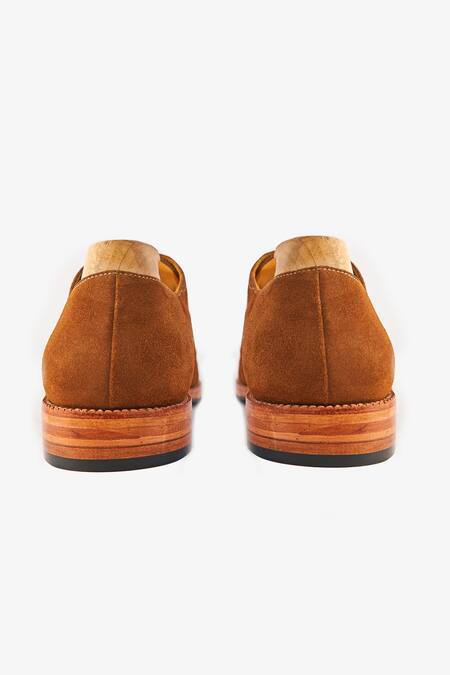 Shop Whitemuds Tan Duke Suede Derby Shoes Online at Aza Fashions Shop_Whitemuds_Tan Duke Suede Derby Shoes _Online_at_Aza_Fashions