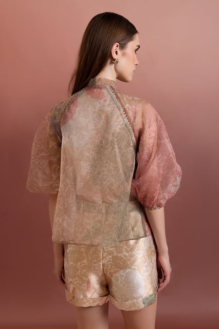 Pankaj & Nidhi Multi Color Tie-Up Blouse 