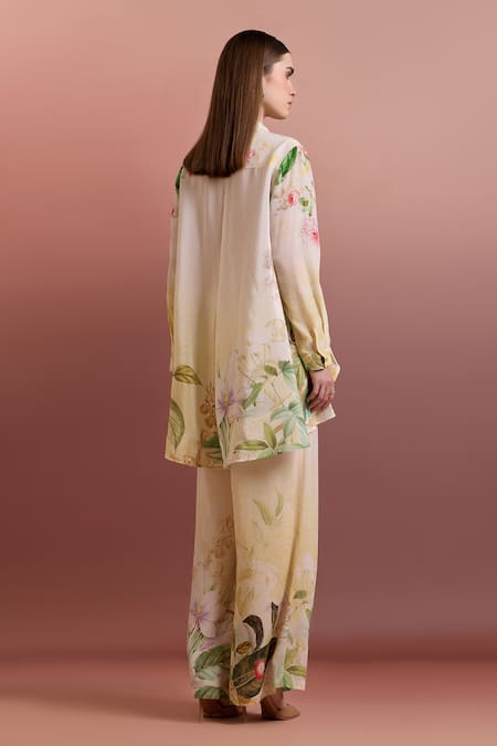 Pankaj & Nidhi Embellished High-Low Shirt & Straight Pants 