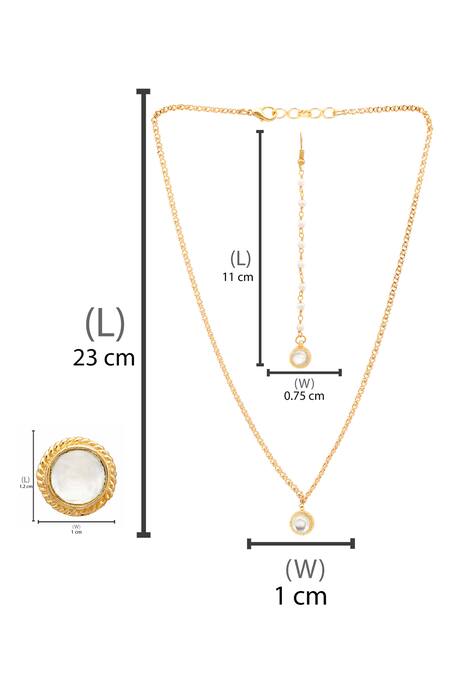 Shop Ruby Raang Gold Plated Pearls Polki Kundan Jewellery Set Online at Aza Fashions Shop_Ruby Raang_Gold Plated Pearls Polki Kundan Jewellery Set _Online_at_Aza_Fashions