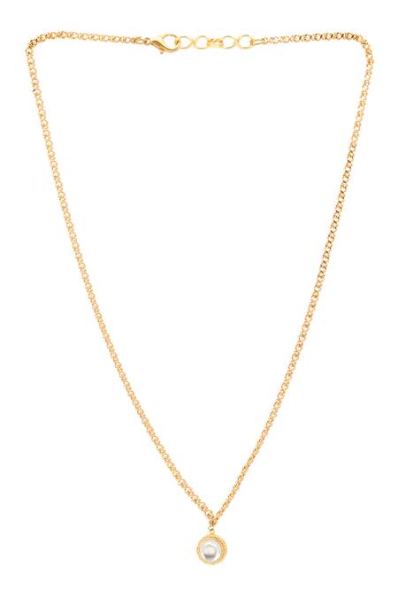 Buy_Ruby Raang_Gold Plated Pearls Polki Kundan Jewellery Set 