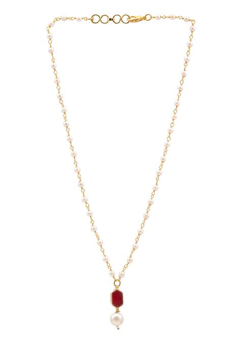 Shop_Ruby Raang_Maroon Gold Plated Kundan Jewellery Set _Online_at_Aza_Fashions