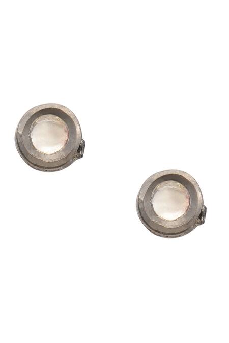 Buy_Ruby Raang_Silver Plated Pearls Kundan Jewellery Set 