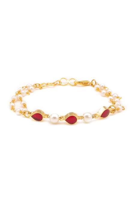 Buy_Ruby Raang_Maroon Gold Plated Jewellery Set _Online_at_Aza_Fashions
