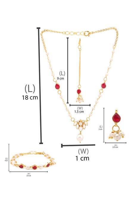 Shop Ruby Raang Maroon Gold Plated Jewellery Set Shop_Ruby Raang_Maroon Gold Plated Jewellery Set