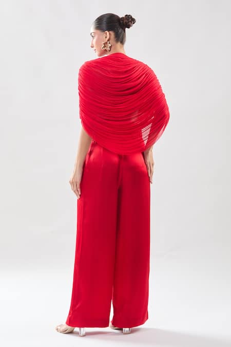 Anamika Khanna Draped Top & Embroidered Pant Set 