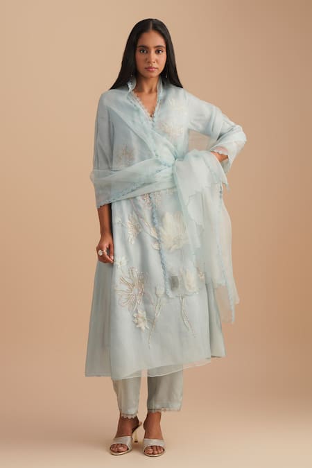 One Not Two Floral Lace Embroidered Dupatta