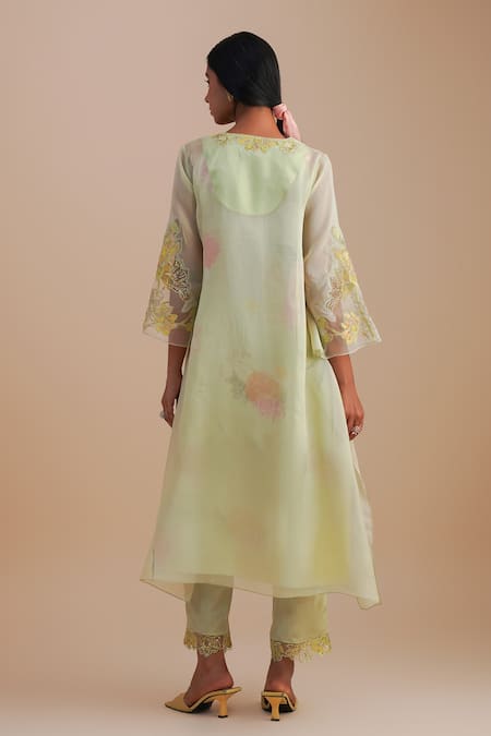 One Not Two Floral Applique Kurta Set 