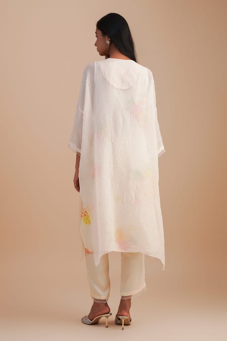 One Not Two Floral Applique Straight Kurta Set 