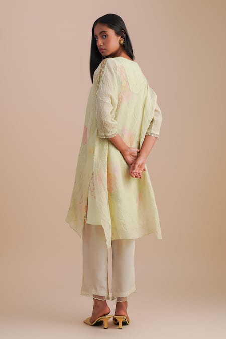 One Not Two Floral Applique Kurta Set 