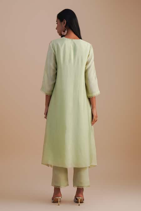 One Not Two Floral Applique Kurta Set 