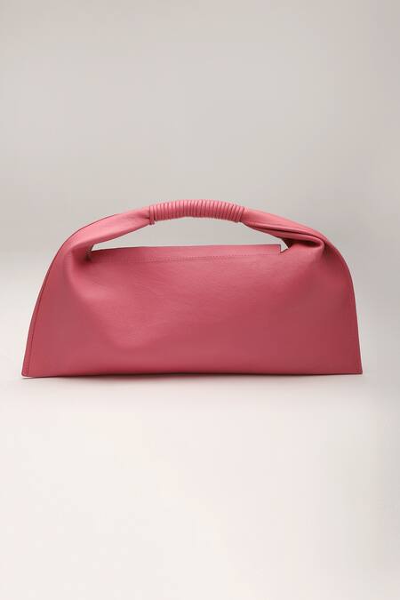 Shop_Tann-ED_Pink Julia Baguette Clutch _Online_at_Aza_Fashions