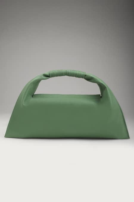 Tann-ed Green Julia Baguette Clutch 