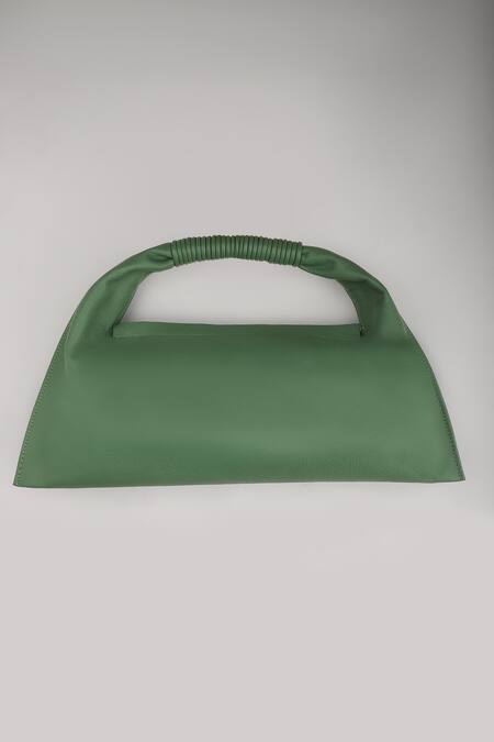 Shop_Tann-ED_Green Julia Baguette Clutch _Online_at_Aza_Fashions
