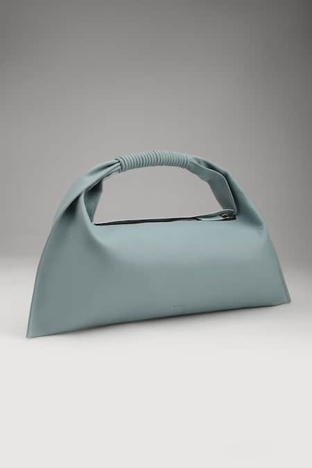 Tann-ed Blue Julia Baguette Clutch 