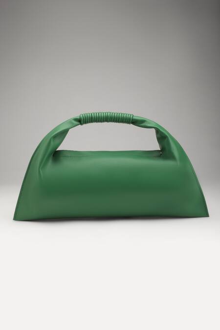 Buy_Tann-ED_Green Julia Baguette Clutch _Online_at_Aza_Fashions