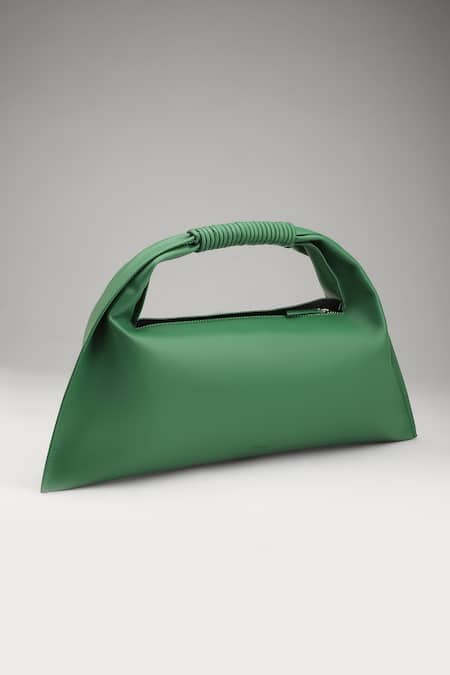 Tann-ed Green Julia Baguette Clutch 