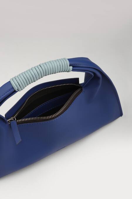 Buy_Tann-ED_Blue Julia Baguette Bag Mini _Online_at_Aza_Fashions