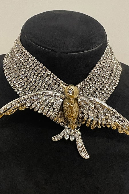 Studio6 Jewels Gold Plated Finish Contemporary Choker Necklace 