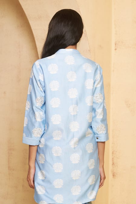 Thetaa Hand Embroidered Pintuck Kurta & Pant Set 