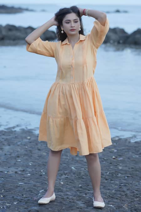 Gothilo Pleated Flared Dress 