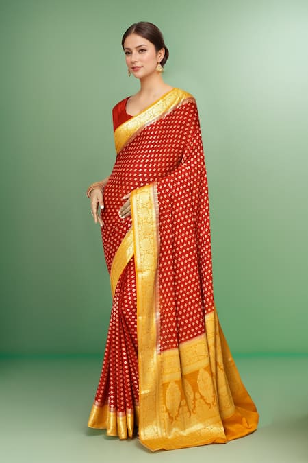Samyukta Singhania Bloom Woven Saree With Running Blouse 