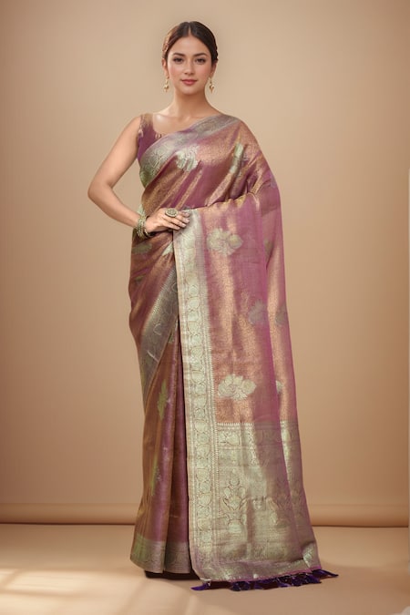 Samyukta Singhania Floral Woven Saree With Blouse 