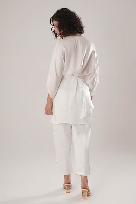 Atbw White Modal Satin Shirt 