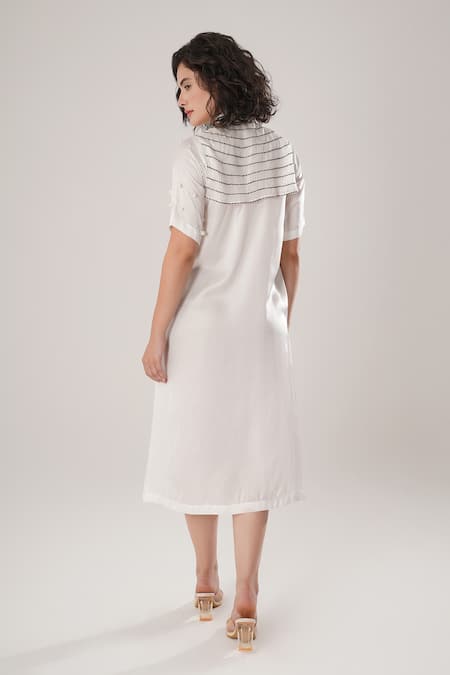 Atbw White Modal Satin Designer Dress 