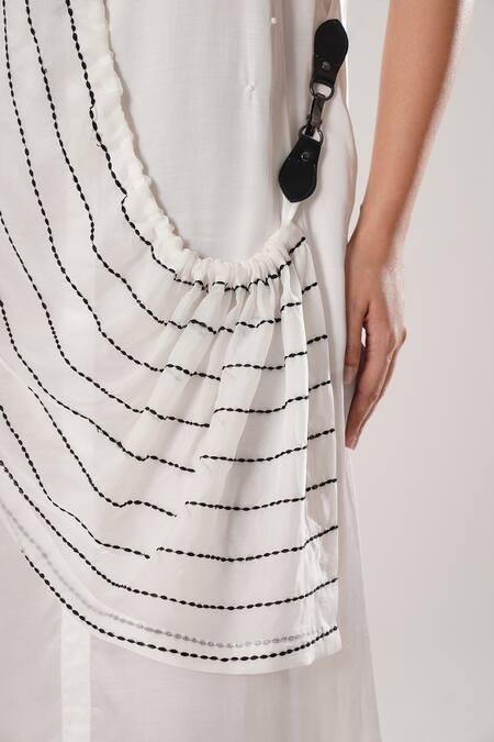 Buy Atbw White Modal, Satin Button-down Neck Designer Dress Online at Aza Fashions Buy_Atbw_White Modal, Satin Button-down Neck Designer Dress _Online_at_Aza_Fashions