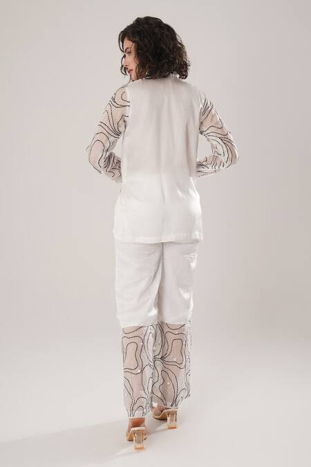 Atbw White Modal Satin Designer Shirt 