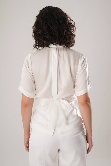 Atbw White Modal Satin Designer Shirt 