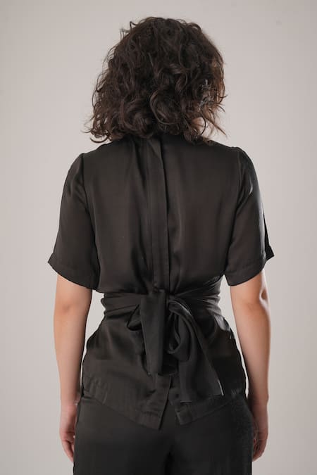 Atbw Black Modal Satin Designer Shirt 