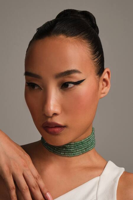 Anaash Green Pana Choker Necklace Online at Aza Fashions Anaash_Green Pana Choker Necklace_Online_at_Aza_Fashions