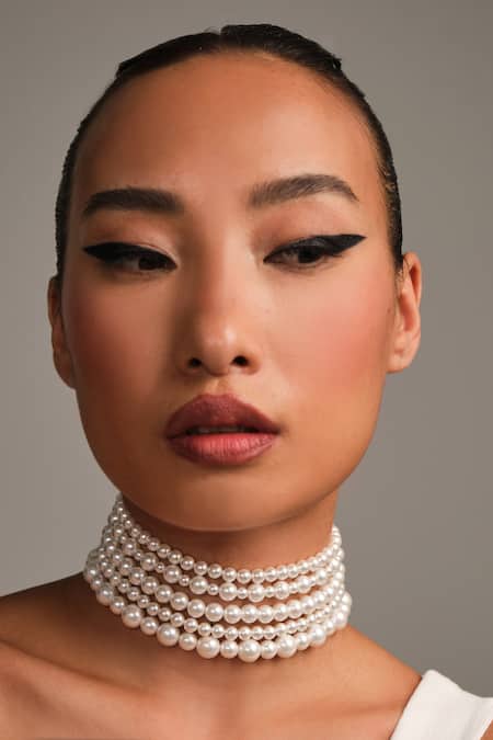 Anaash_White Layered Pearl Choker _Online_at_Aza_Fashions