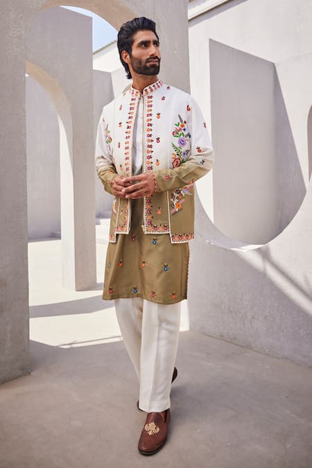 Yajy By Aditya Jain Winter Reverie Kurta Jacket Set 